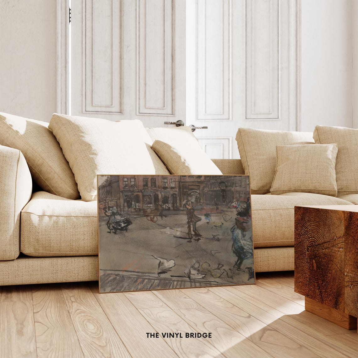 Impressionist Windy Street Sketch City Art Vintage Style Poster - Image 2