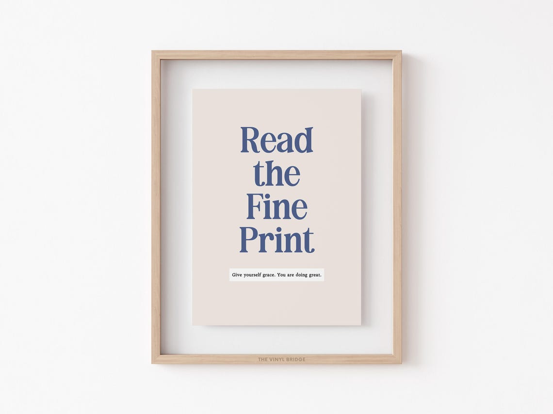 Daily Reminder Self Care Navy Minimalist Typography Quote Wall Art - Image 3