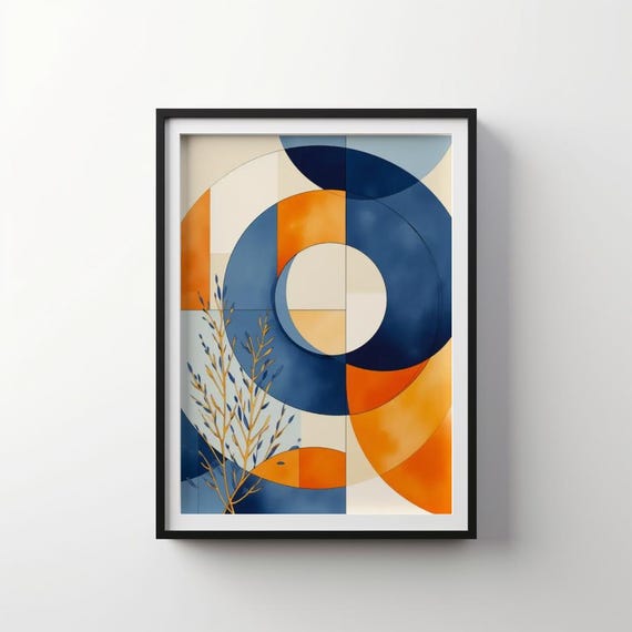 Geometric Shapes Art Indigo Bloom Ib36