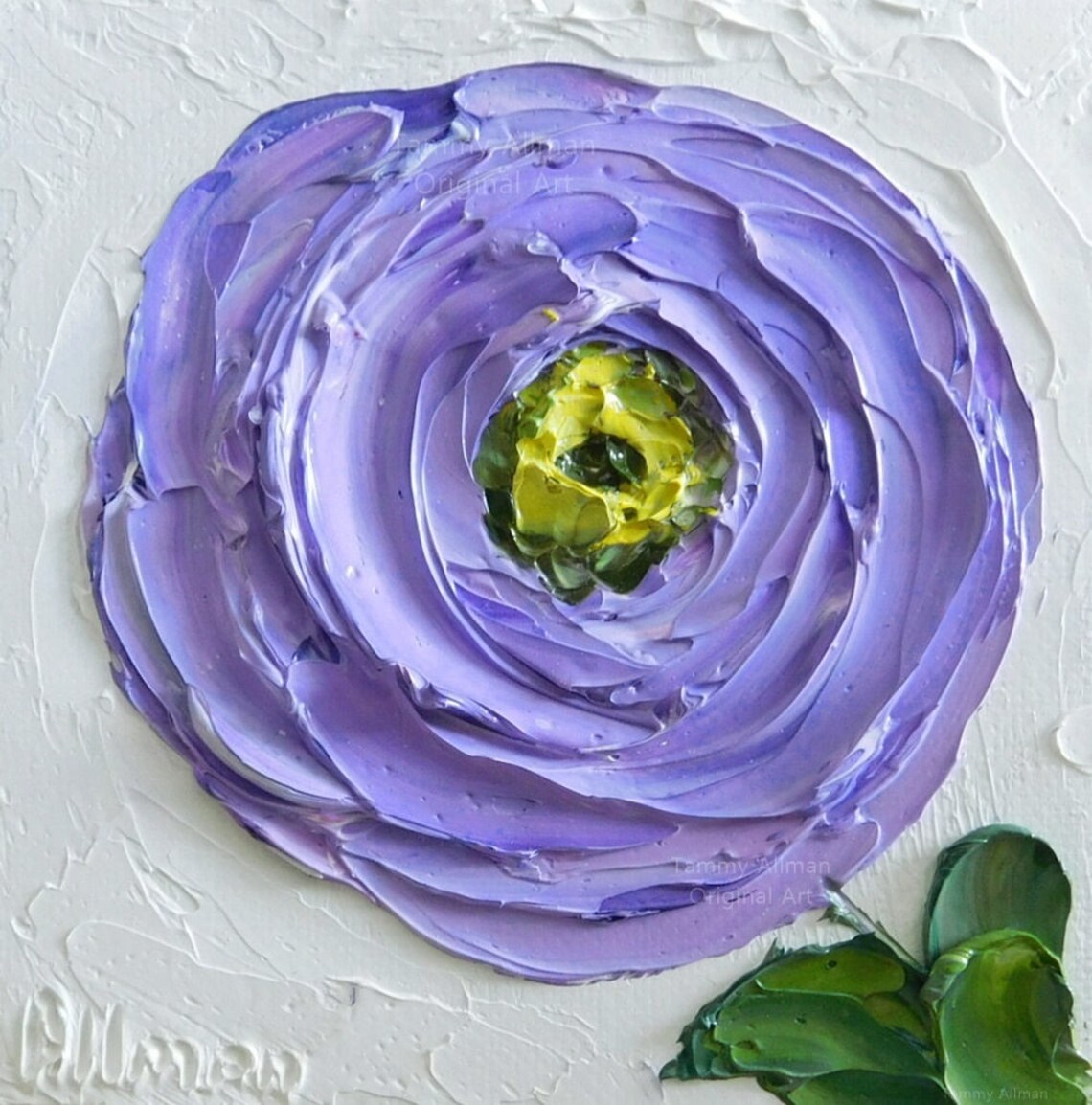 Custom Ranunculus Impasto Oil Painting Wall Art Print - Image 2