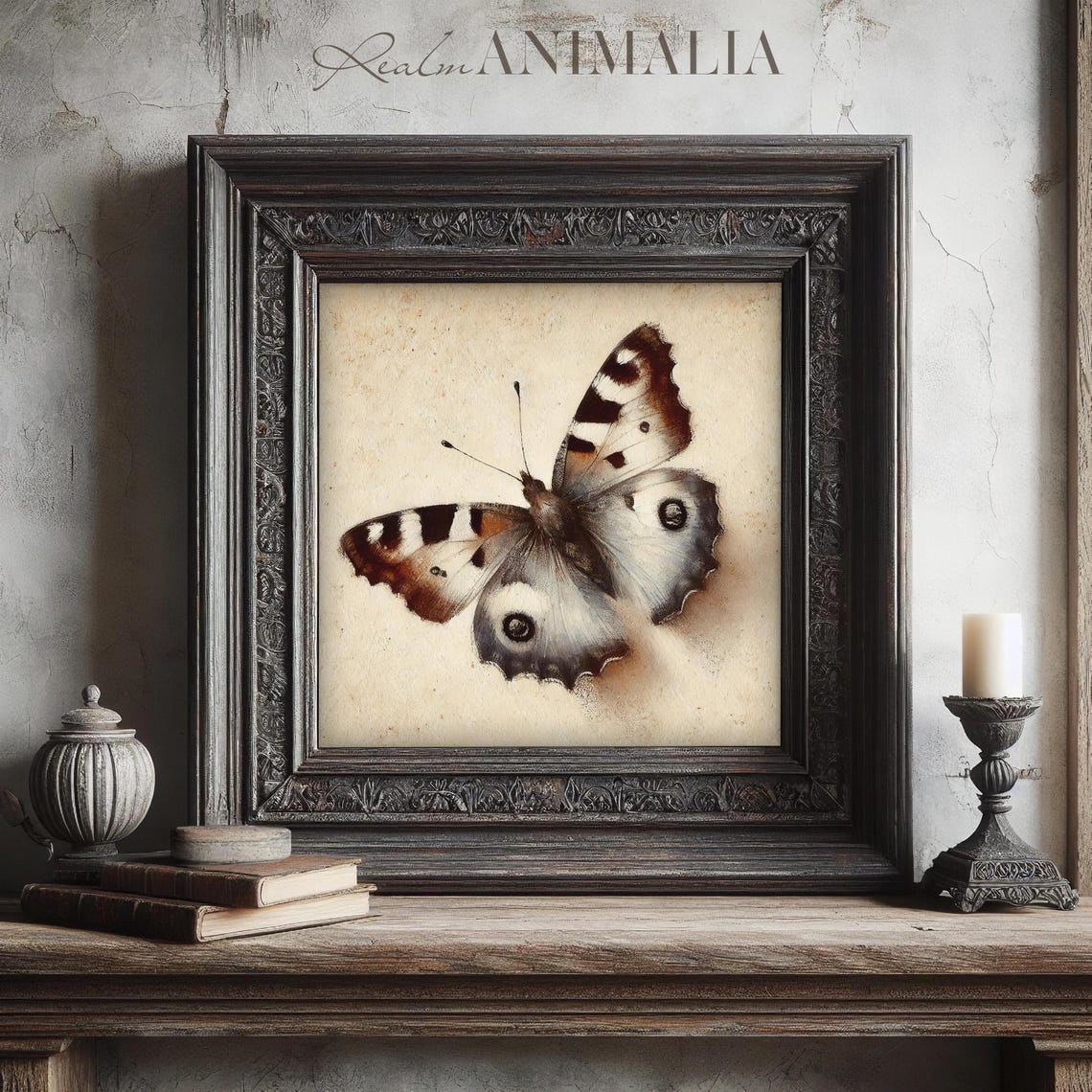 Neutral Butterfly Illustration Vintage Natural History Poster - Image 3