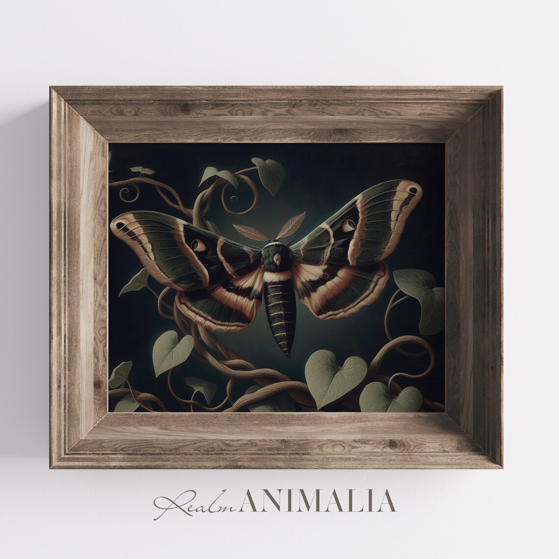 Dark Moth Print, Botanical Dark Academia Poster - Image 2