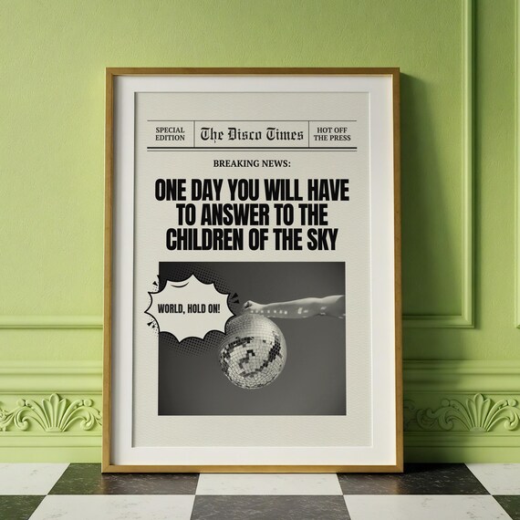 The Disco Times World Hold On Bob Sinclar Lyrics Newsprint Poster