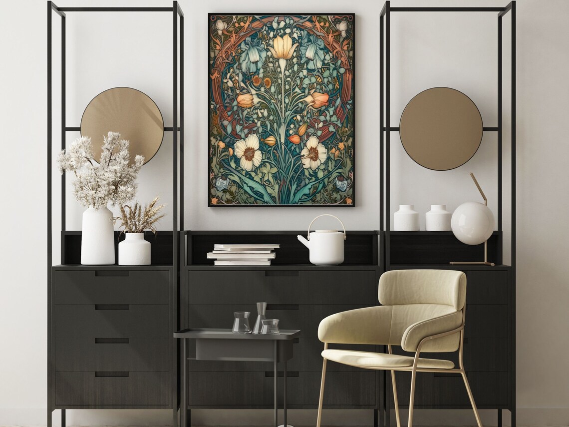 William Morris Style Art Nouveau Botanical Floral Garden Poster - Image 5