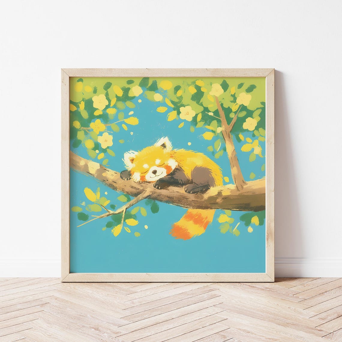 Red Panda Cute Illustration, Nursery Decor