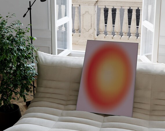 Gradient Aura Pink Orange Purple Aesthetic Prints Aura Gradient Poster Pink Orange Gradient Glowing Wall Art Blurry Wall Art