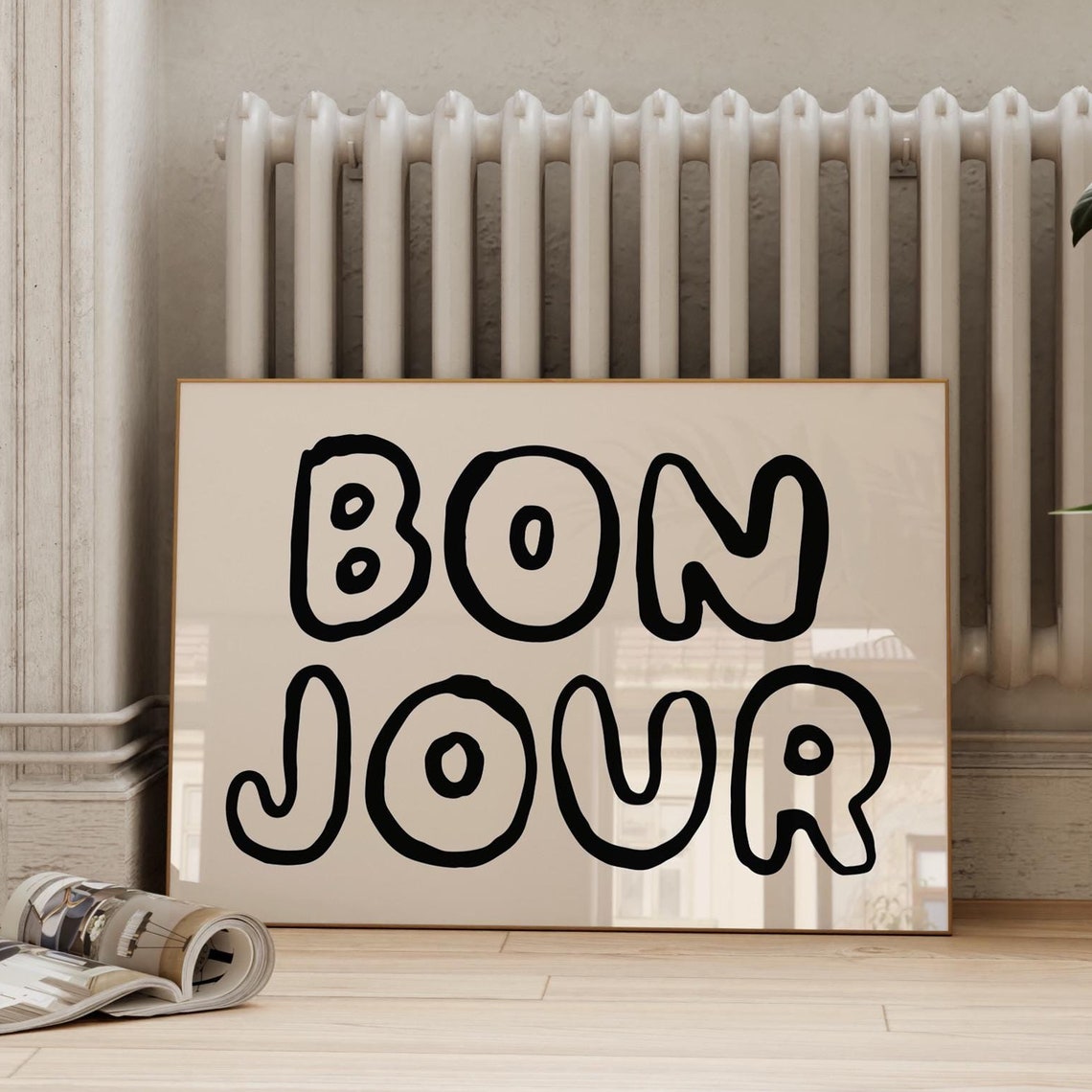 Bonjour Print French Quote Wall Art Trendy French Quote Print Aesthetic French Home Decor French Phrase Print Bon Jour Print