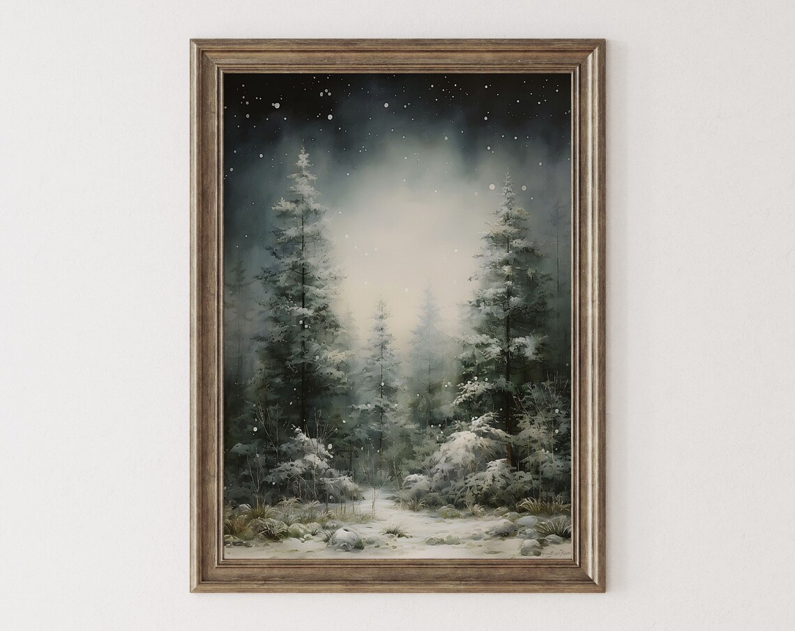 Winter Solstice Morning Coffee and Book Cozy Dark Moody Wall Poster - Image 6