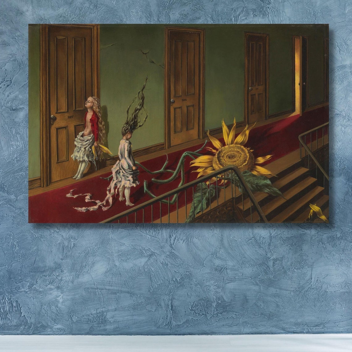 Dorothea Tanning Surrealist Corridor Giant Sunflower Art Poster - Image 3