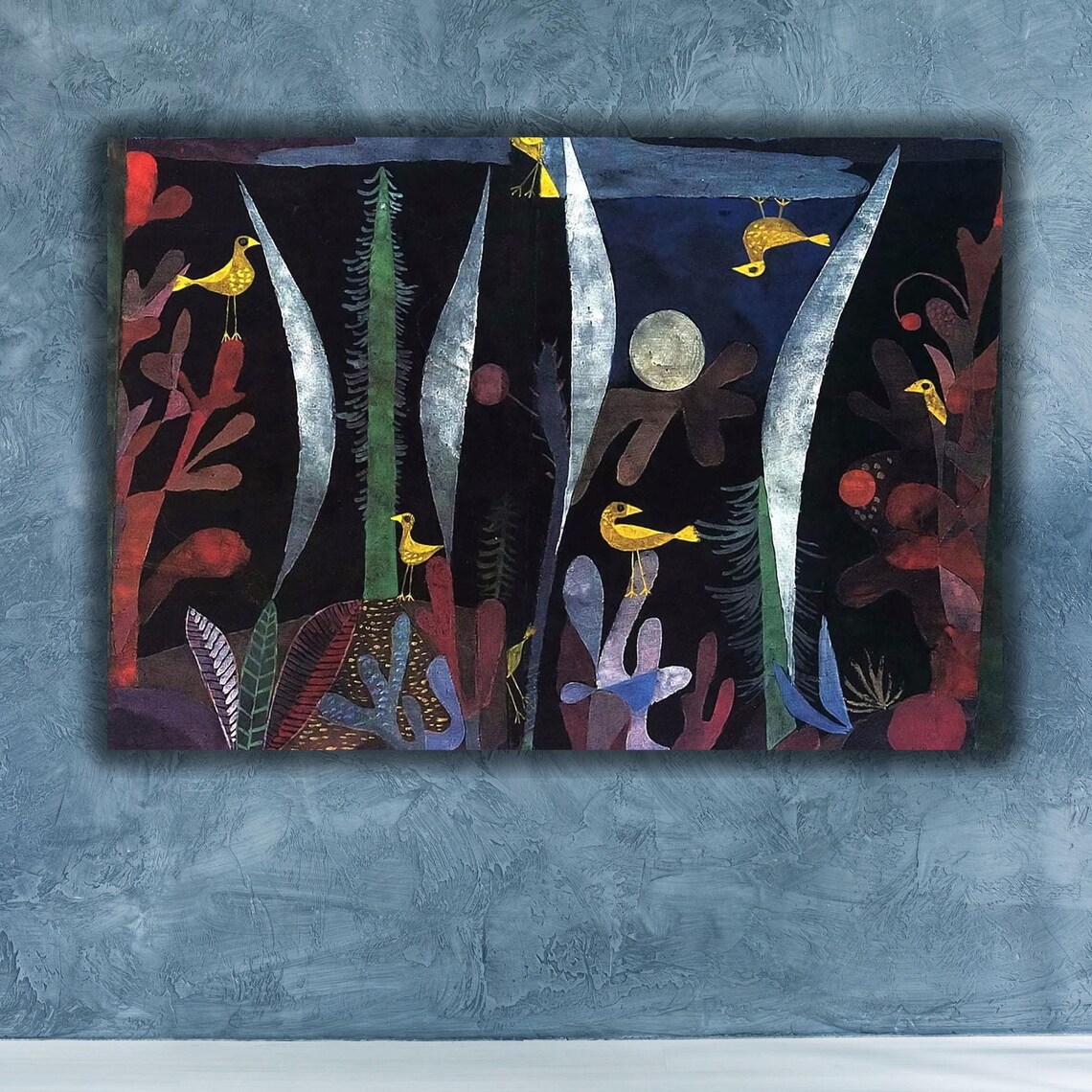 Paul Klee Yellow Birds Night Garden Modern Abstract Painting Poster - Image 3