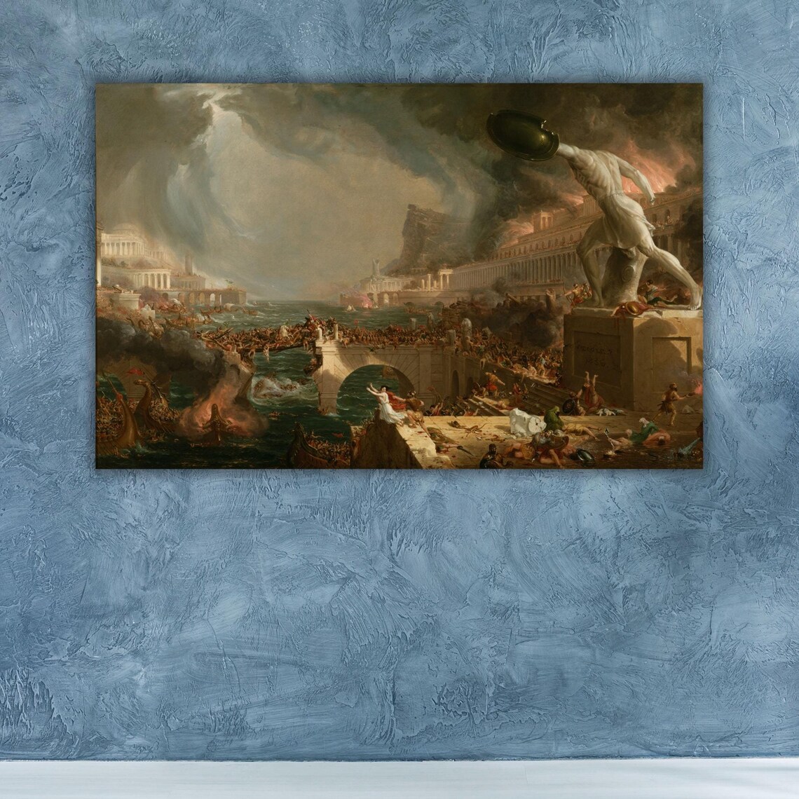 Thomas Cole The Course of Empire Destruction Burning City Poster