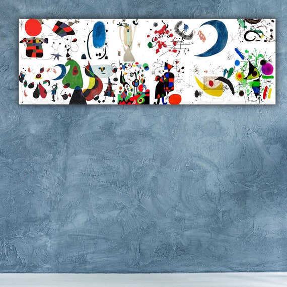 Joan Miro Arts Joan Miro Panoramic Wall Art Print Reproduction Print Abstract Arts Joan Miro Poster Art Exhibition Poster Art