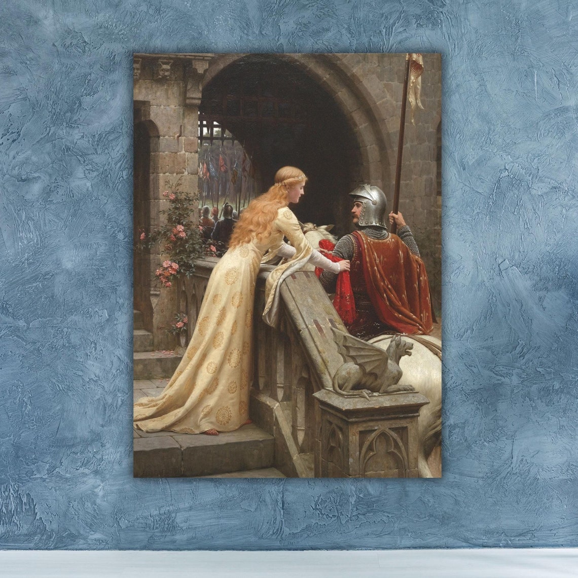 Edmund Leighton God Speed Knight Farewell Medieval Romance Poster
