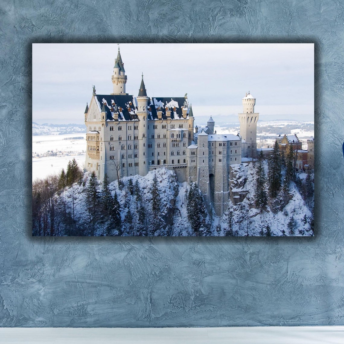 Neuschwanstein Castle Winter Snow Bavaria Germany Scenic Art Poster
