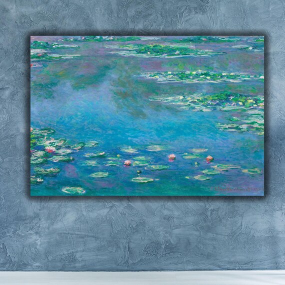 Claude Monet Water Lilies Tranquil Blue Pond Garden Painting Poster