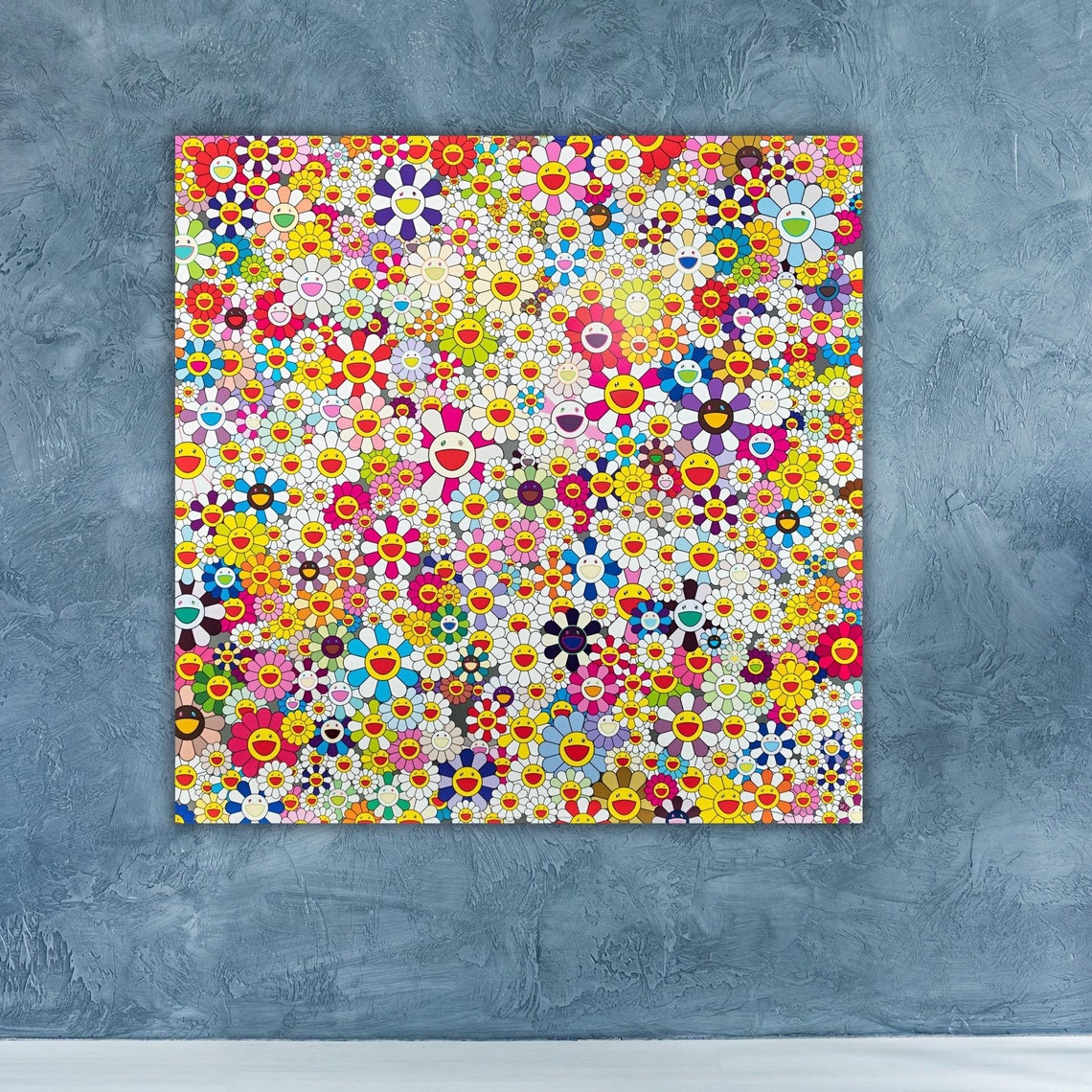 Takashi Murakami Multicolor Smiling Flowers Superflat Pop Art Poster