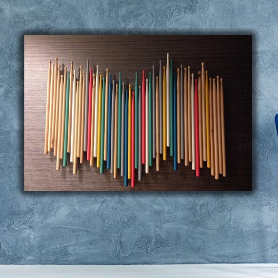 Colorful Drumsticks Music Room Abstract Rhythm Instrument Decor Poster