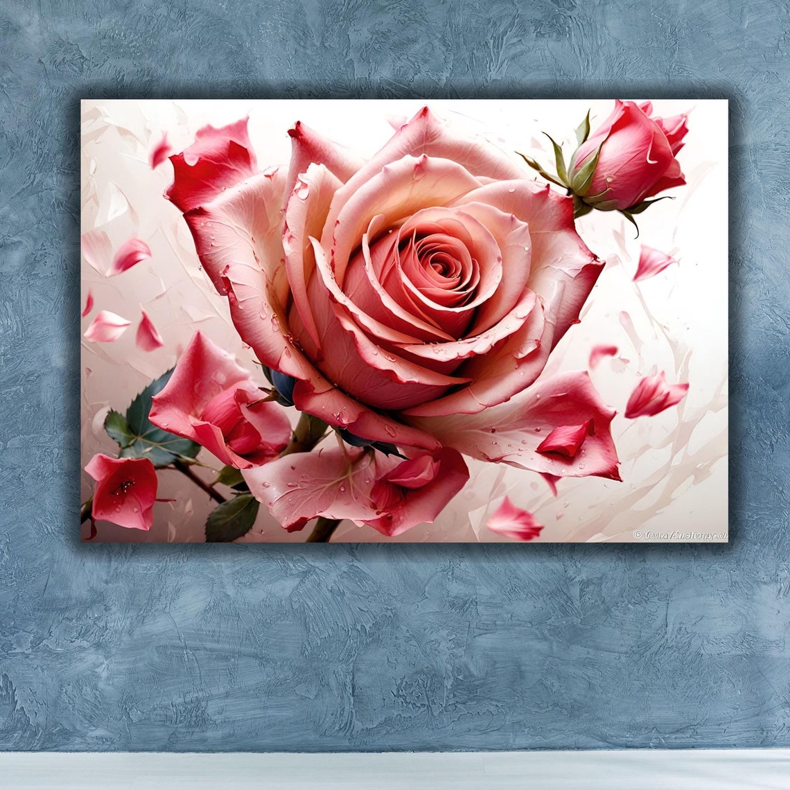Roses Painting Rose Painting Floral Wall Art Flowers Oil Painting Artwork Floral Still Life Flower Ready To Hang - Image 3