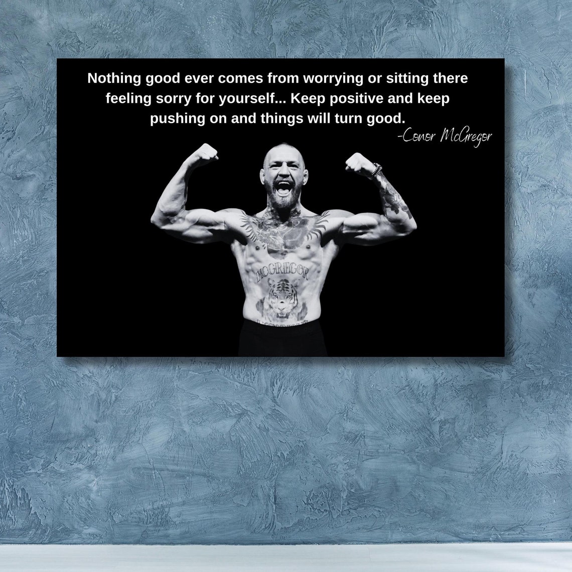 Conor McGregor Keep Pushing On Motivational Quote Photo Poster