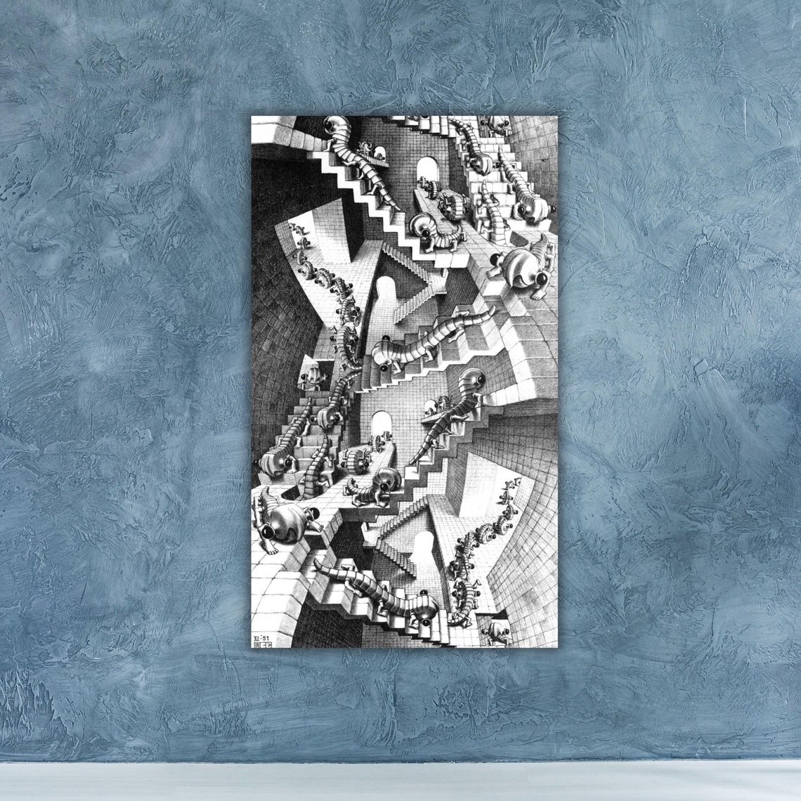 MC Escher House Of Stairs Endless Staircase Optical Illusion Poster