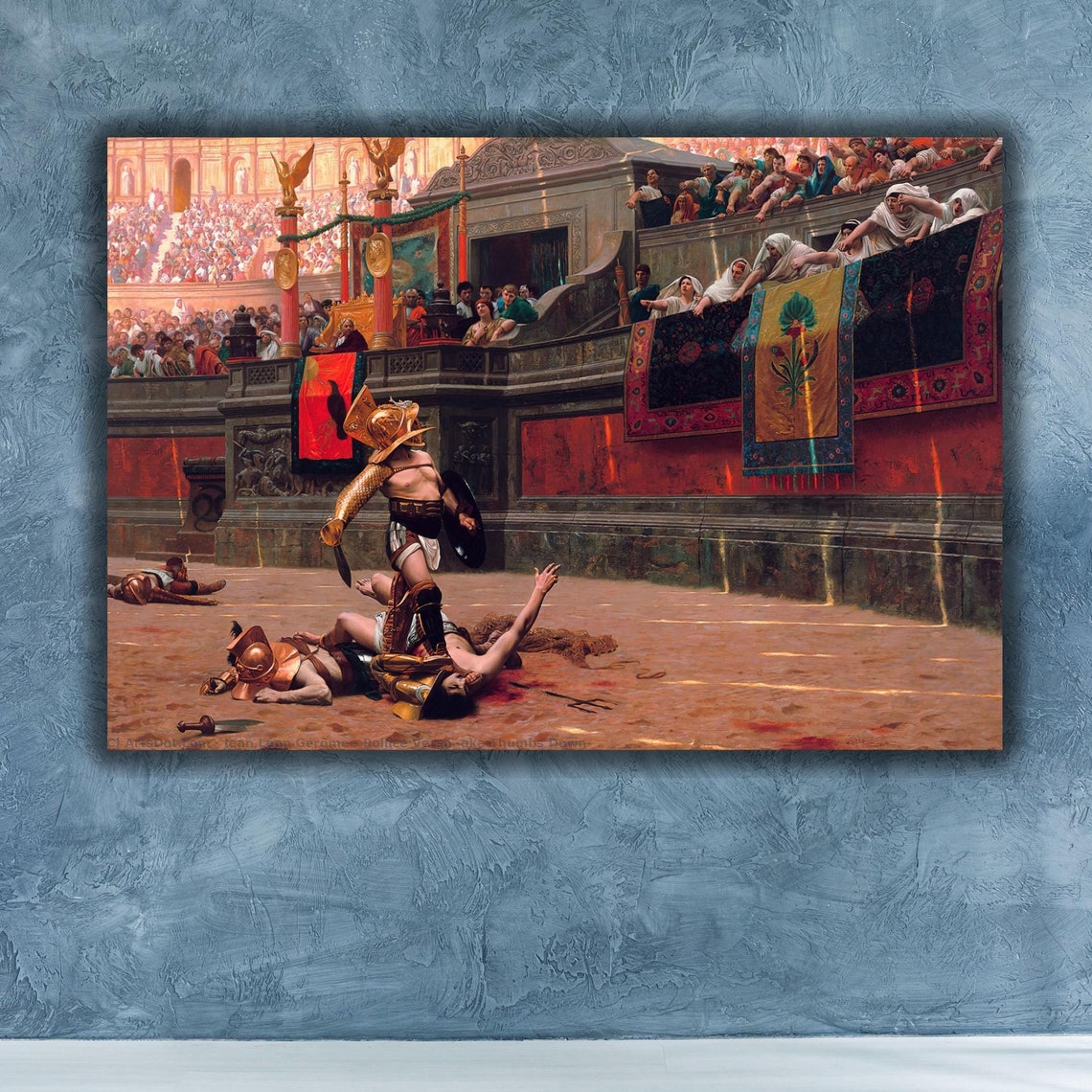 Pollice Verso Gladiator Arena Ancient Rome Oil Painting Poster - Image 3