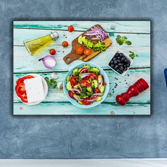 Kitchen Wall Art Decor Fresh Fruit Vegetables Poster Wall Art Print Vegan Nutrition Vegetable Wall Art Natural Foods Nutrition Art
