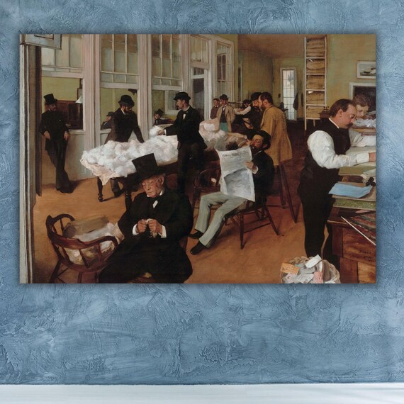 Edgar Degas Cotton Office New Orleans Vintage Business Scene Poster