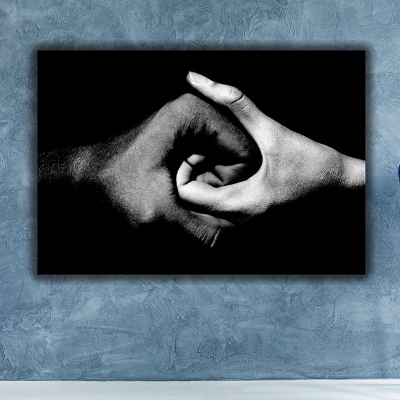 Yin And Yang Motivational Hand Art Modern Print Motivation You Can Do It Black And White Print Gift Idea