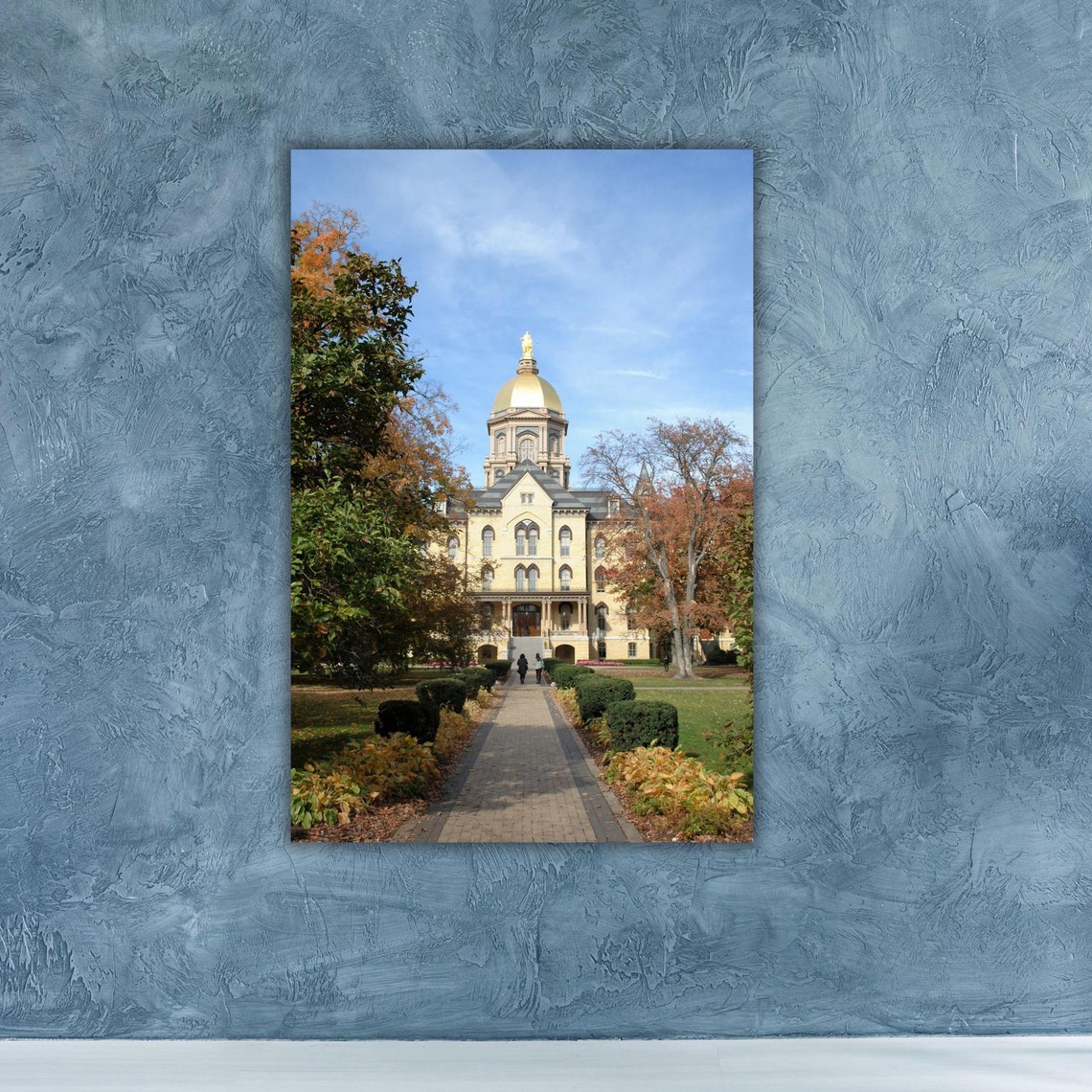 Notre Dame Golden Dome University Campus Autumn Landmark Poster
