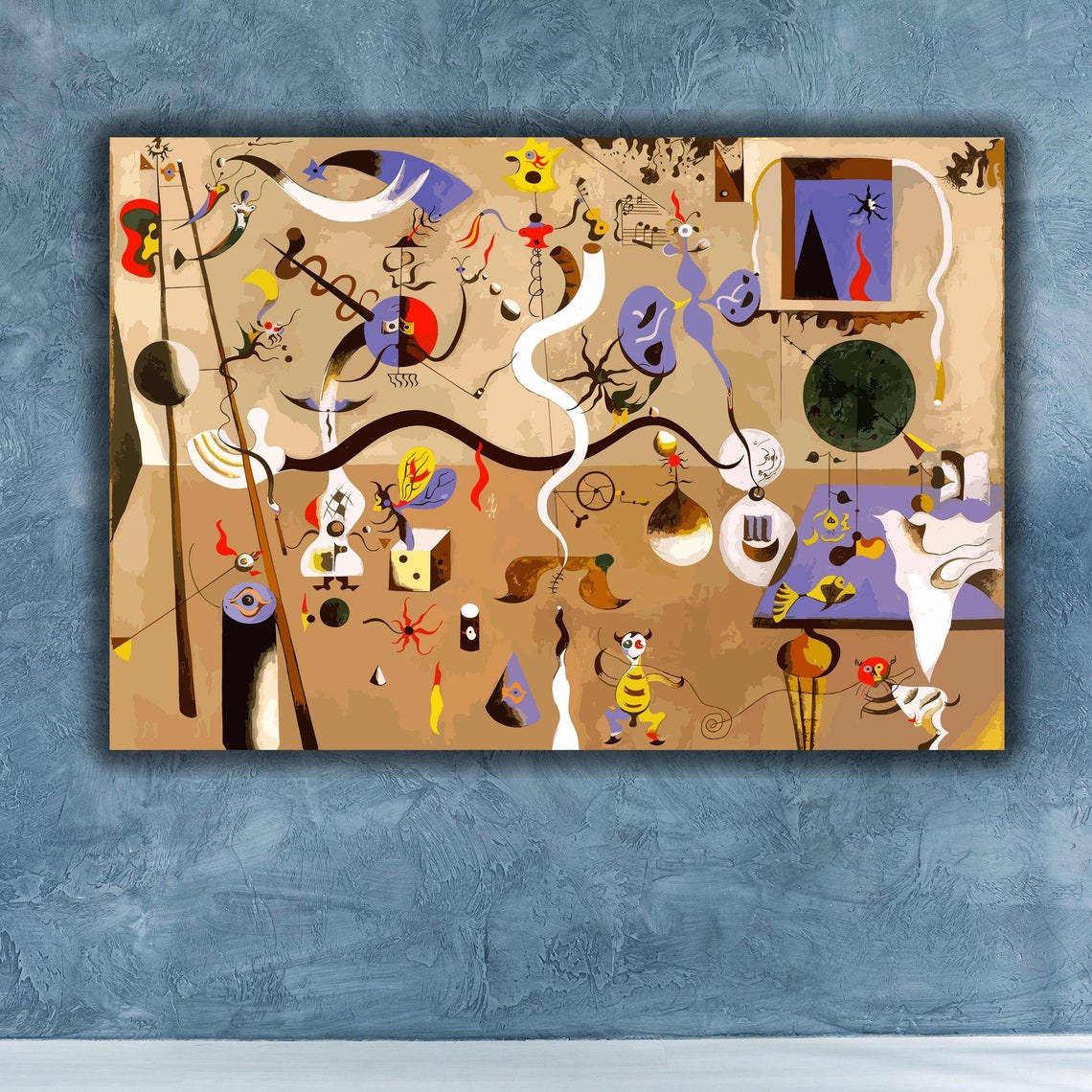 Joan Miro Harlequin Carnival Surrealist Whimsical Painting Poster