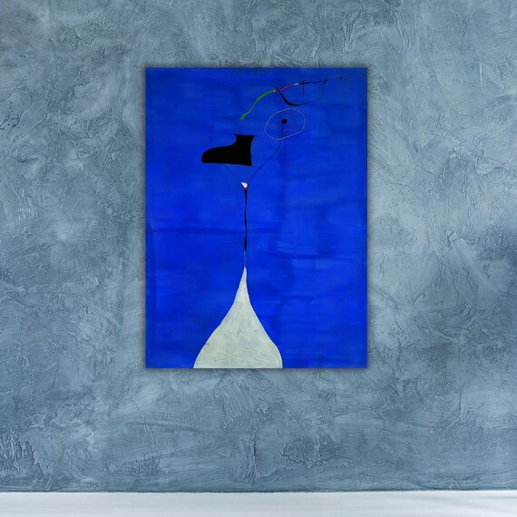 Joan Miro Abstract Blue Surrealist Biomorphic Shapes Painting Poster