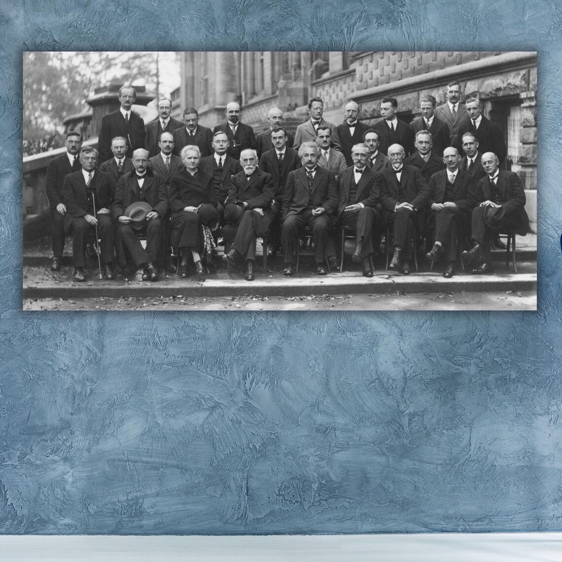 Solvay Conference 1927 Black and White Physicists Group Photo Poster