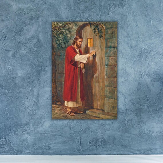 Christ Knocking at the Door Religious Christian Faith Oil Painting Poster