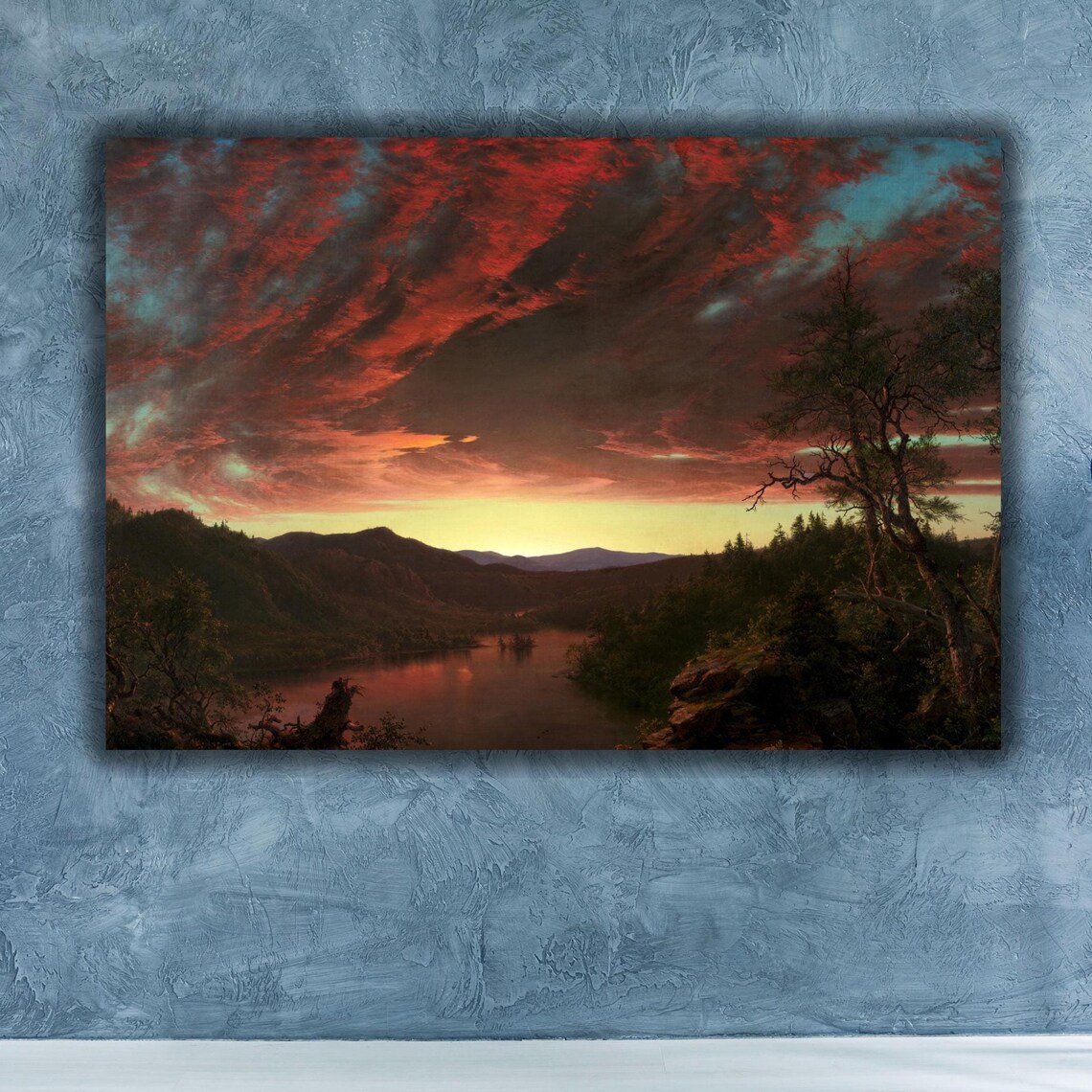 Frederic Edwin Church Twilight in the Wilderness Sunset Landscape Poster