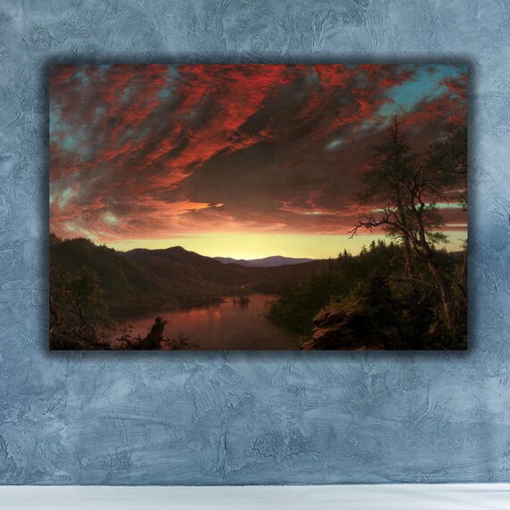 Frederic Edwin Church Twilight in the Wilderness Sunset Landscape Poster