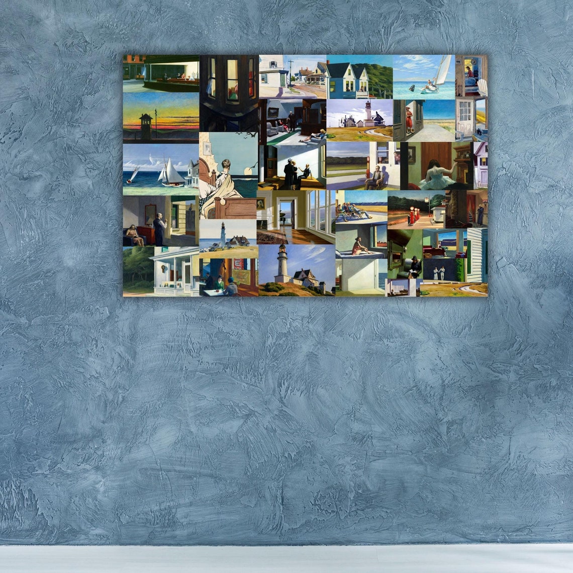 Edward Hopper Artwork Collage Nighthawks Lighthouse Paintings Poster