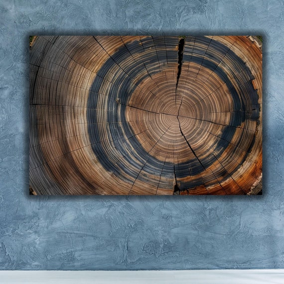Abstract Wood Texture Wall Decor Luxury Abstract Arts Wood Crack Tree Ring Wall Art Modern Trendy Wall Art Extra Large Wall Art Decor