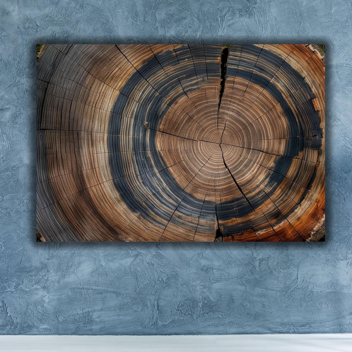 Tree Trunk Growth Rings Cross Section Rustic Wood Art Poster
