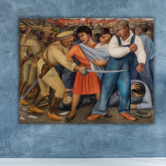 Diego Rivera Painting Art Diego Rivera Mexican Bricklayers Wall Art Modern Wall Art Decor Office Room Decor Print Art Ready To Hang