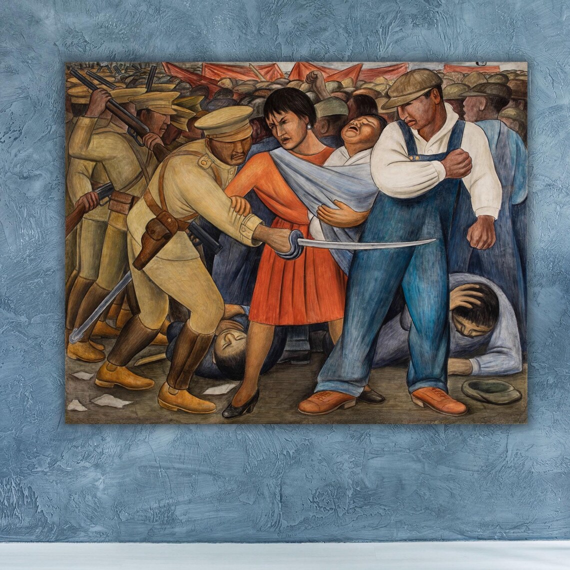Diego Rivera The Uprising Mexican Revolution Mural Painting Poster