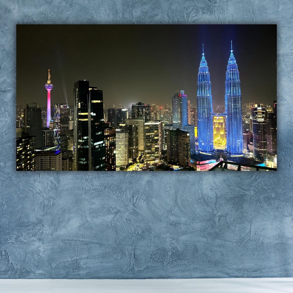 Kuala Lumpur Night Skyline Petronas Towers Malaysia City Poster