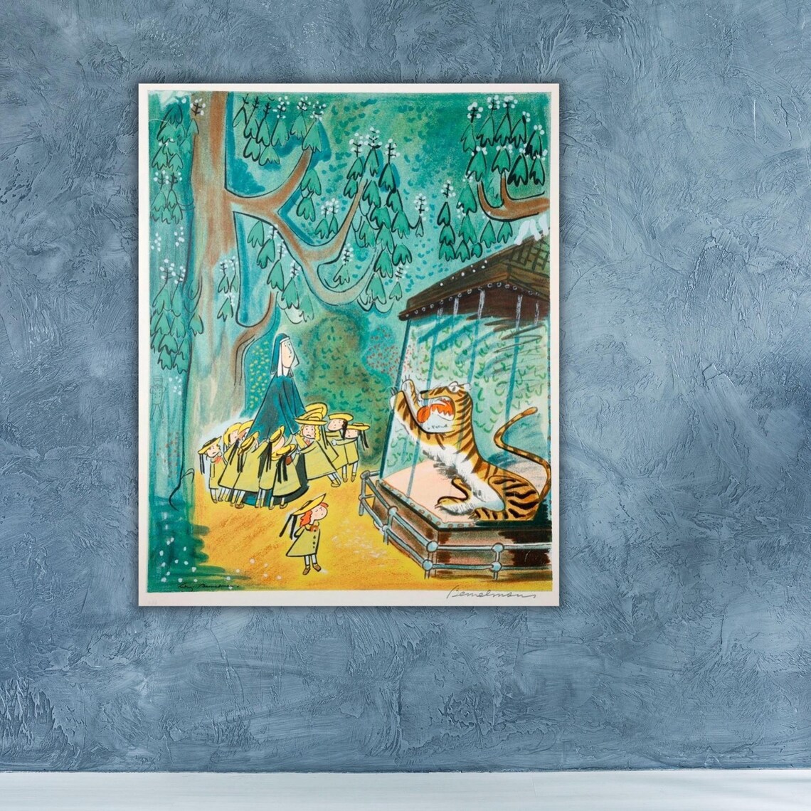 Ludwig Bemelmans Madeline At The Zoo Tiger Children Book Art Poster