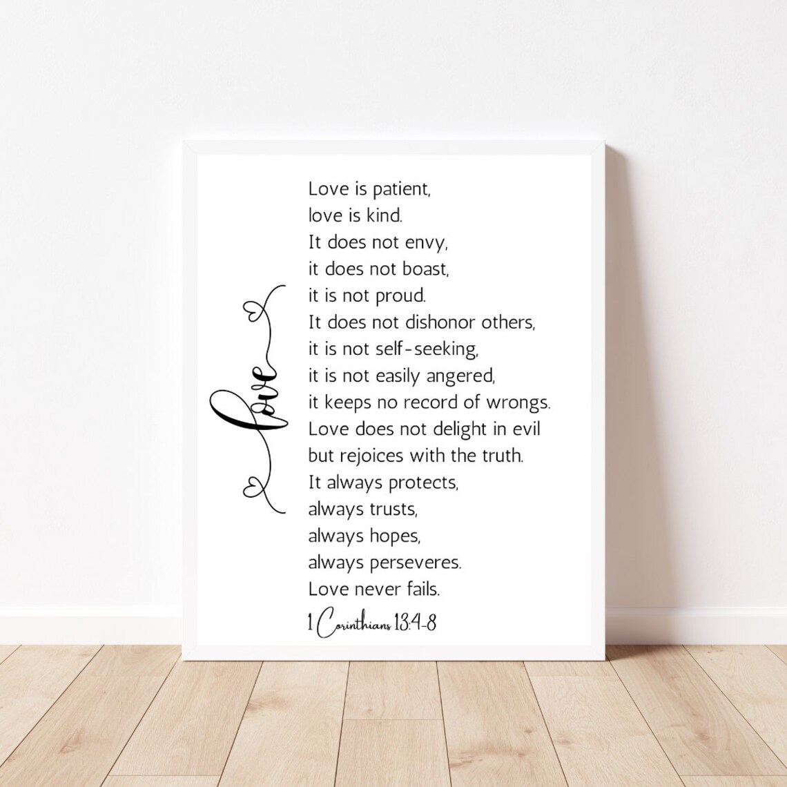 1 Corinthians 13:4-8 Love Is Bible Verse Print - Image 2