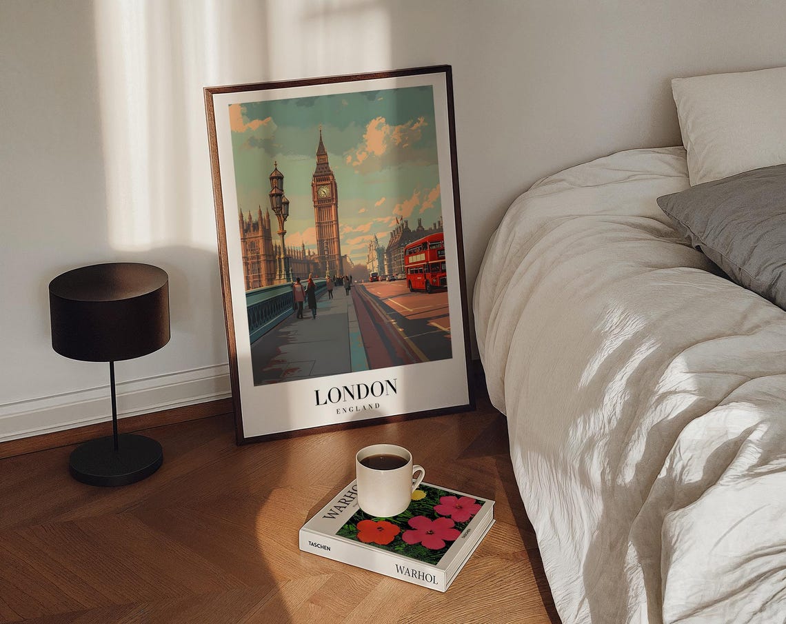 London Retro Travel Poster Art Print, England UK - Image 4
