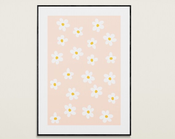 Daisy Flower Art Print, Nursery Floral Decor