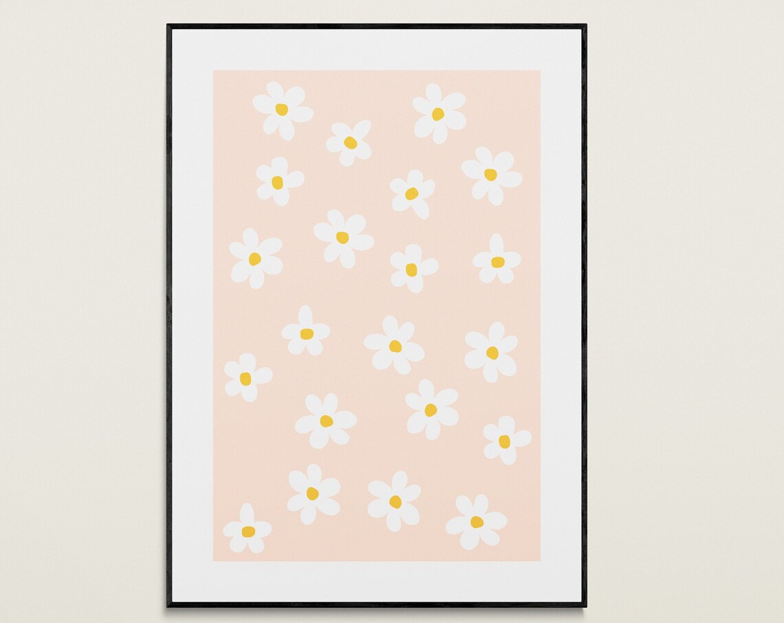 Daisy Flower Art Print, Nursery Floral Decor