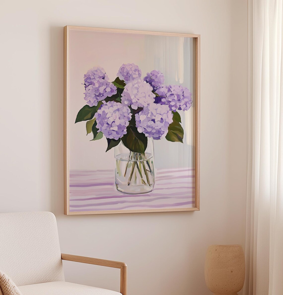 Purple Hydrangeas Art Print, Nursery Decor - Image 2