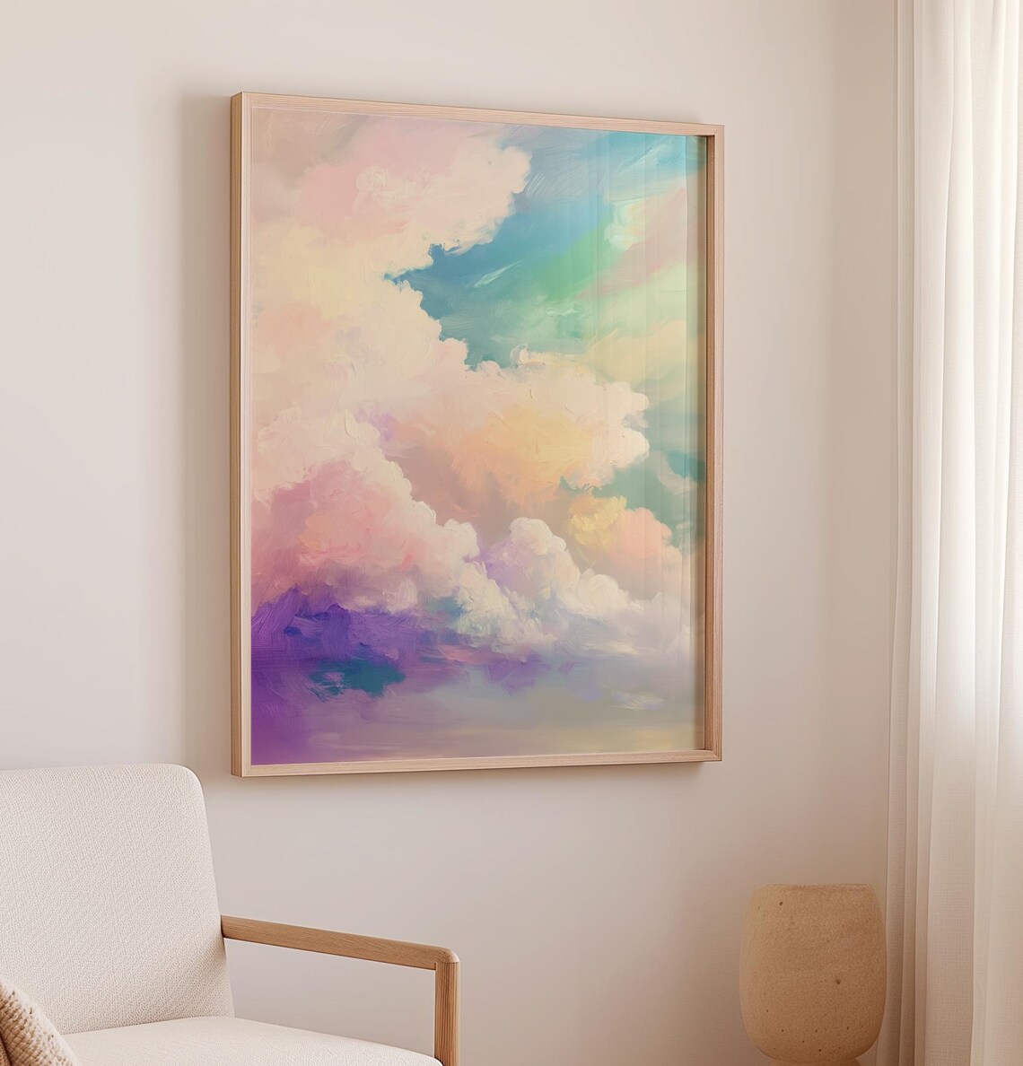 Cloudy Sky Pink And Purple Clouds Poster Print - Image 2