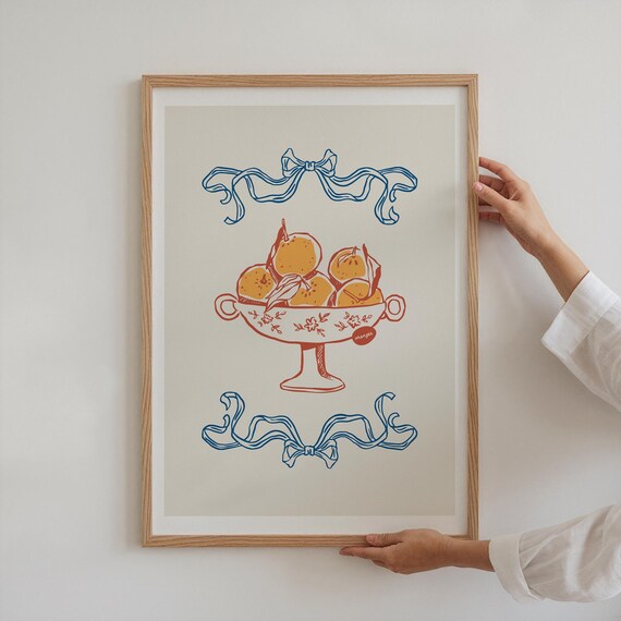 La Dolce Vita Poster Italian Oranges Art Print Whimsical Poster Coquette Art Print La Dolce Vita Orange Art