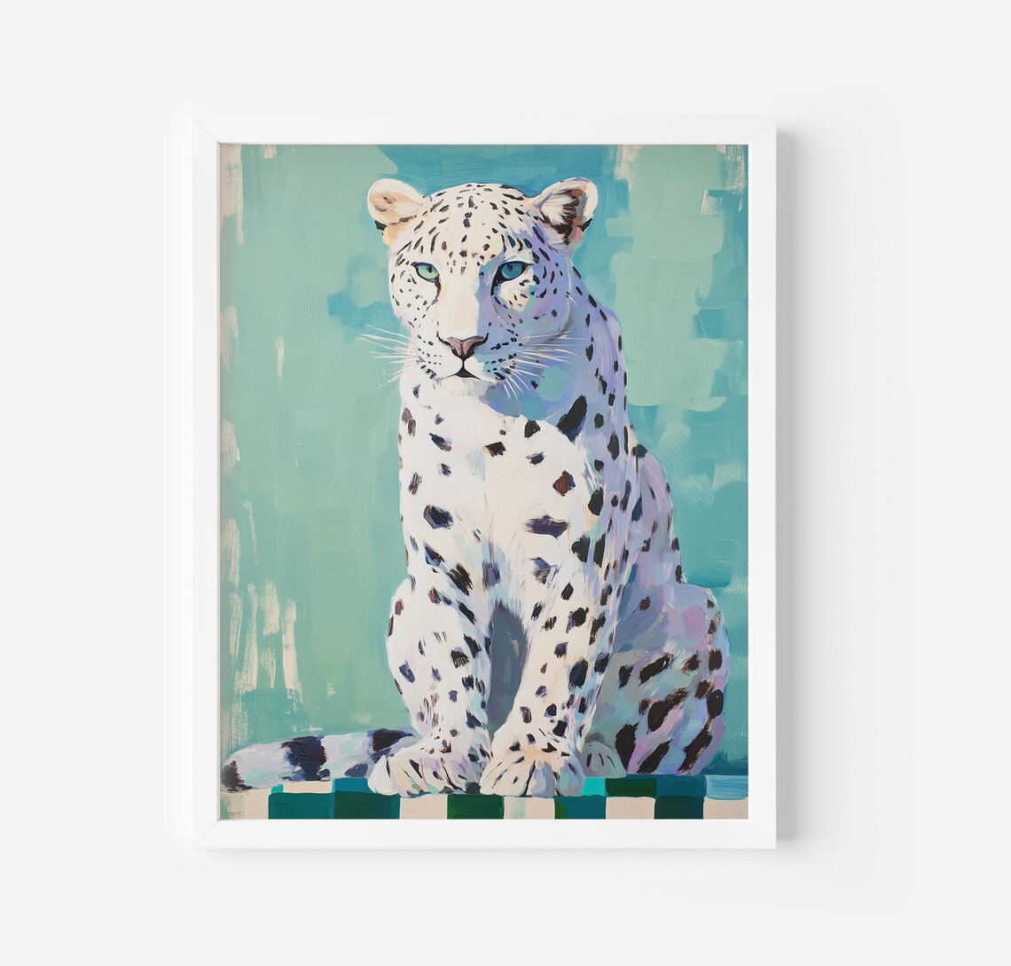 Cheetah Wall Art, Glam Preppy Animal Art Print
